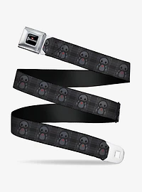 Skelanimals Pen the Penguin Pose Plaid s Black Youth Seatbelt Buckle Belt