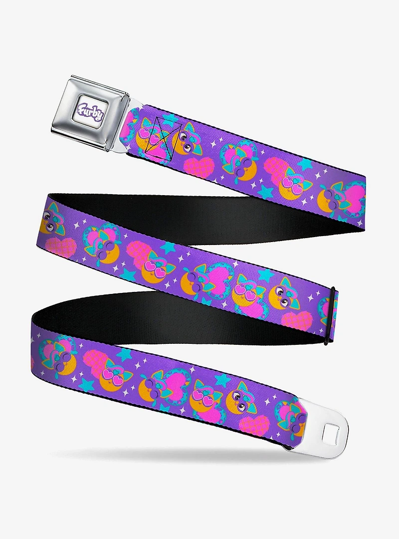 Furby Furbmojis and Icons Collage Youth Seatbelt Buckle Belt