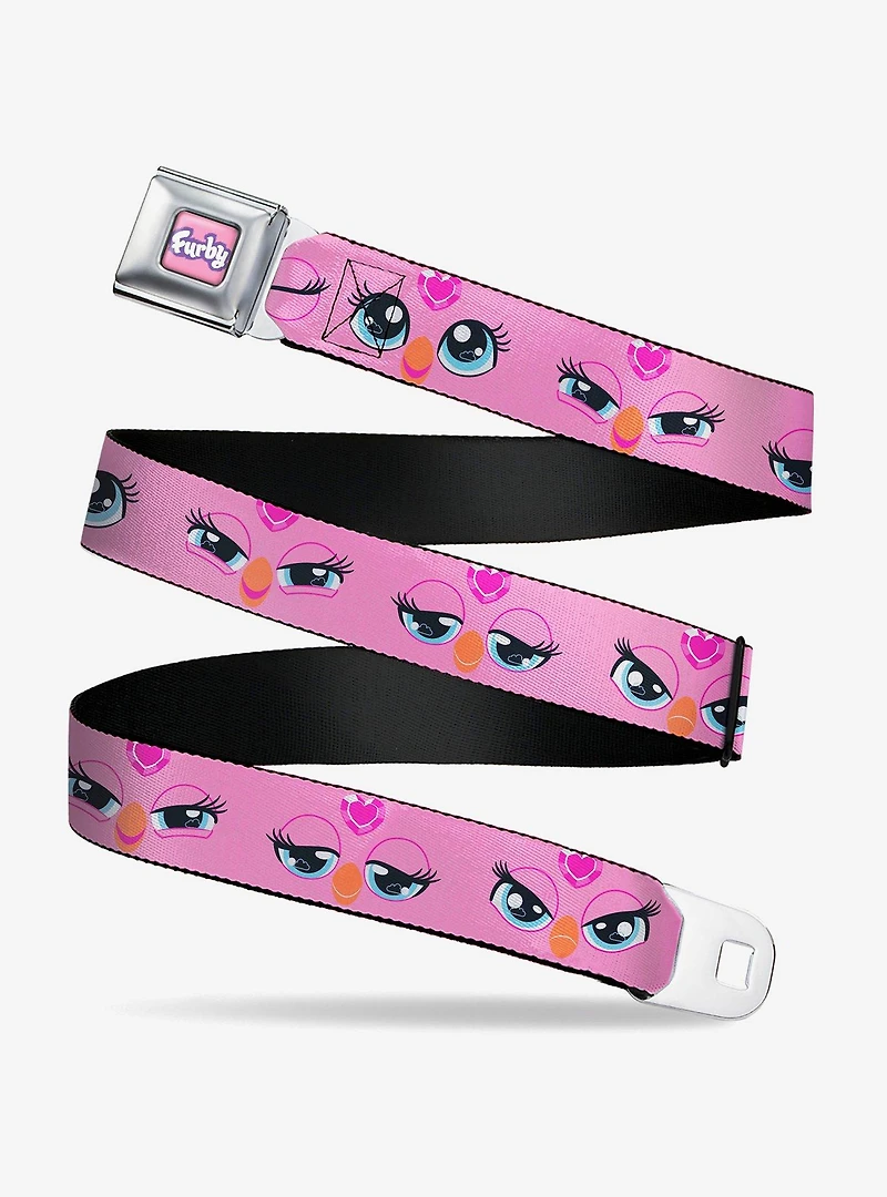 Furby Eye Expressions Close Up Pink Youth Seatbelt Buckle Belt