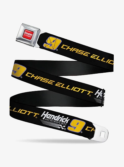 Hendrick Motorsports HMS Racing Logo Black Youth Seatbelt Buckle Belt