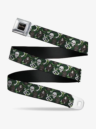 Harry Potter Slytherin Camo and Title Logo Youth Seatbelt Buckle Belt