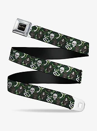 Harry Potter Slytherin Camo and Title Logo Youth Seatbelt Buckle Belt