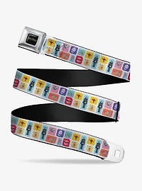 Harry Potter Honeydukes Icons Collage White Multi Youth Seatbelt Buckle Belt