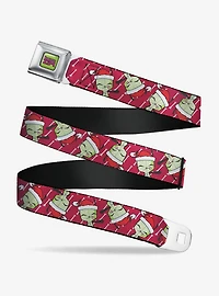 Invader Zim Holiday GIR Santa Hat Pose Flips and Bone Youth Seatbelt Buckle Belt