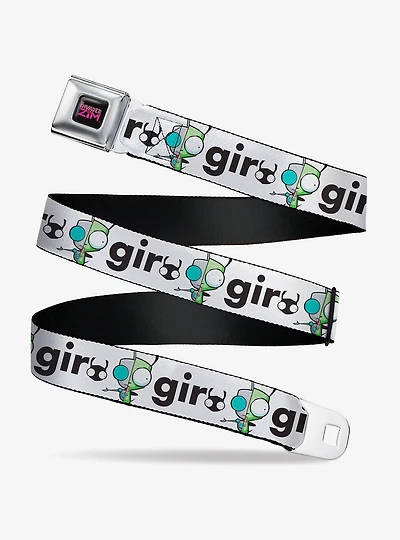 Invader Zim and GIR Split Pose and Text Youth Seatbelt Buckle Belt
