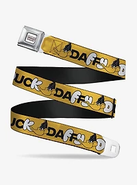 Looney Tunes Daffy Duck Smiling Face Text Youth Seatbelt Buckle Belt