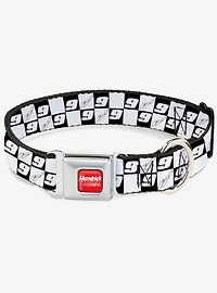 Hendrick Motorsports HMS Autograph and Checker Logo Seatbelt Buckle Dog Collar
