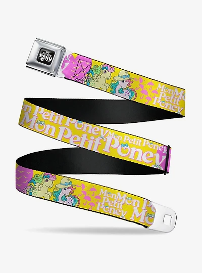 My Little Pony Mon Petit Poney Ponies and Cutie Marks Collage Youth Seatbelt Buckle Belt