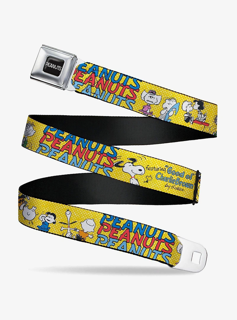 Peanuts Gang Featuring Good Ol Charlie Brown Poses Youth Seatbelt Buckle Belt