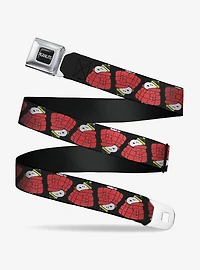 Peanuts Holiday Puffer Jacket Pose Flip Black Youth Seatbelt Buckle Belt