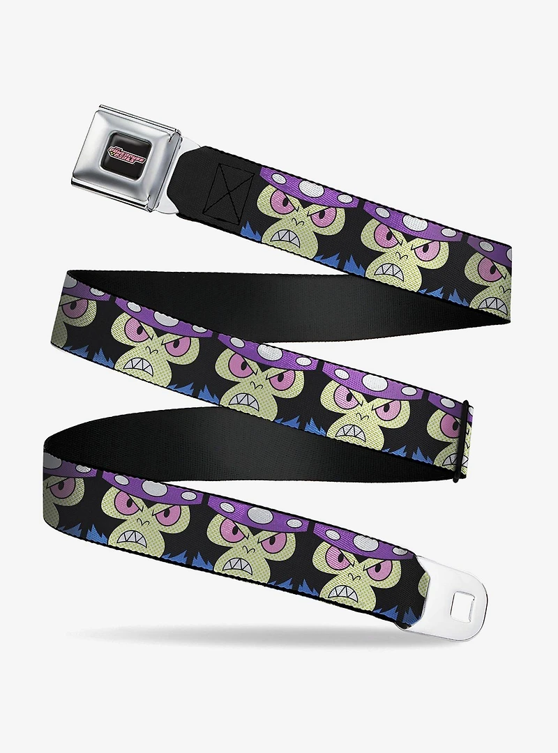 The Powerpuff Girls Mojo Jojo Face Close Up Youth Seatbelt Buckle Belt