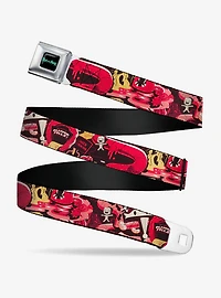 Rick and Morty Anatomy Park Collage Black Youth Seatbelt Buckle Belt