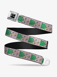 Rick and Morty Text and Eyeball Collage Youth Seatbelt Buckle Belt