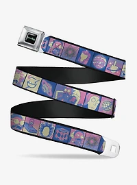 Rick and Morty Character Pose and Icon Blocks Youth Seatbelt Buckle Belt