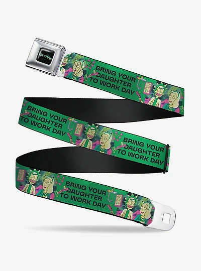 Rick and Morty Rick with Beth Bring Your Daughter to Work Day Youth Seatbelt Buckle Belt