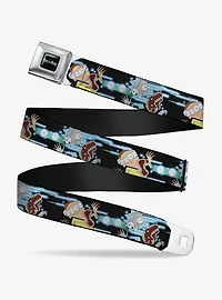 Rick and Morty Face Glitch Pose Black Youth Seatbelt Buckle Belt
