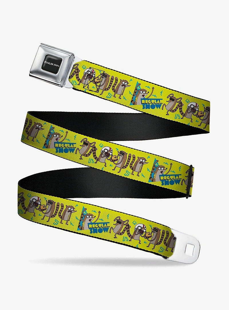 Regular Show Rigby Raccoon Poses Youth Seatbelt Buckle Belt