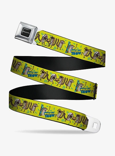 Regular Show Rigby Raccoon Poses Youth Seatbelt Buckle Belt