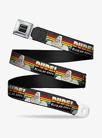 Regular Show Skips Dude Pose Stripes Black Multi Youth Seatbelt Buckle Belt