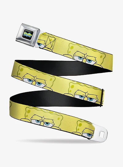 SpongeBob SquarePants Close Up Face Youth Seatbelt Buckle Belt