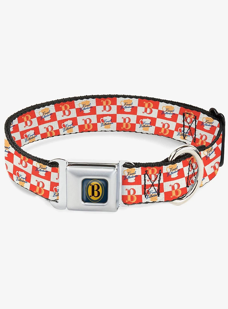 Harry Potter Finest Butterbeer Logo and Mug Seatbelt Buckle Dog Collar