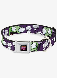 Invader Zim GIR Poses and Sketch Purple Seatbelt Buckle Dog Collar