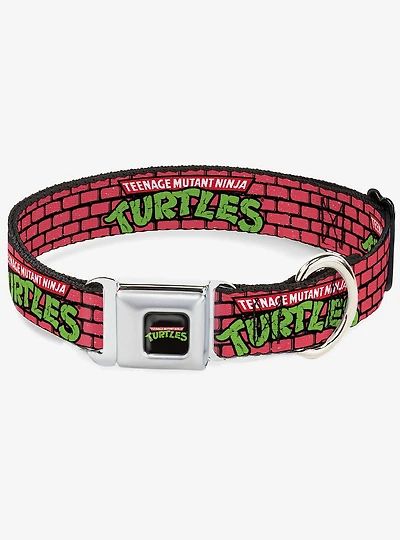 Teenage Mutant Ninja Turtles Brick Title Logo Seatbelt Buckle Dog Collar