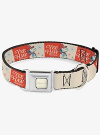 Peanuts Snoopy Yee Haw America Pose and Icons Seatbelt Buckle Dog Collar