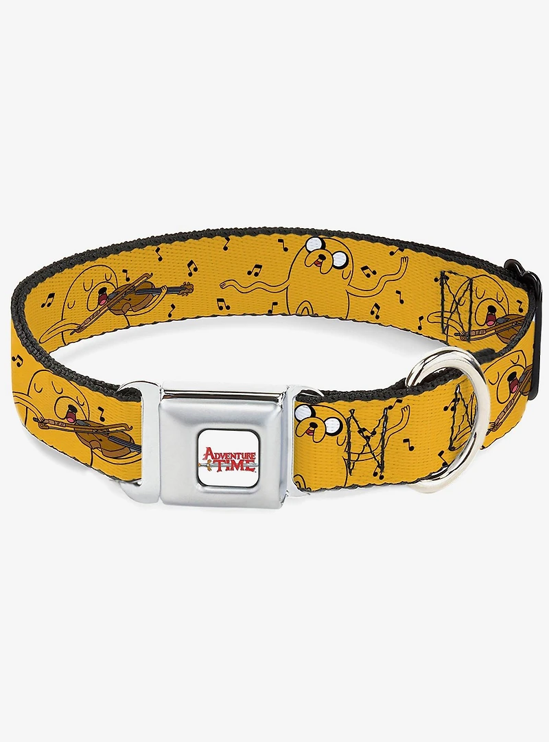 Adventure Time Jake Dancing and Violin Pose Seatbelt Buckle Dog Collar