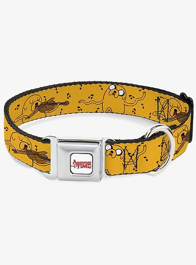 Adventure Time Jake Dancing and Violin Pose Seatbelt Buckle Dog Collar