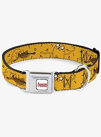 Adventure Time Jake Dancing and Violin Pose Seatbelt Buckle Dog Collar