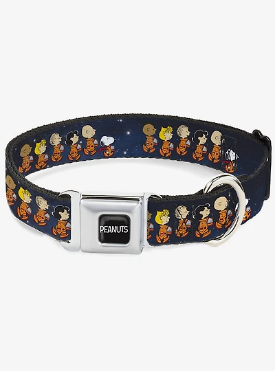 Peanuts Gang Astronauts Space Walk Group Pose Seatbelt Buckle Dog Collar