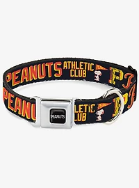 Peanuts Athletic Club Poses and Quotes Black Seatbelt Buckle Dog Collar