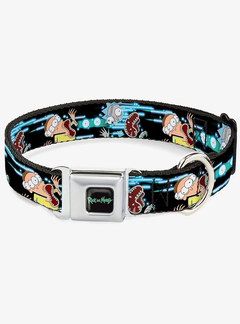 Rick and Morty Face Glitch Poses Seatbelt Buckle Dog Collar