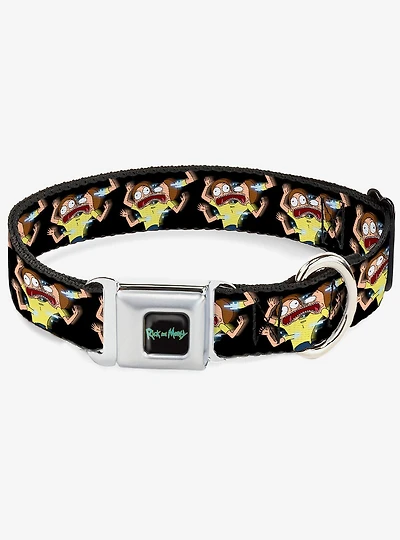 Rick and Morty Full Body Glitch Pose Seatbelt Buckle Dog Collar