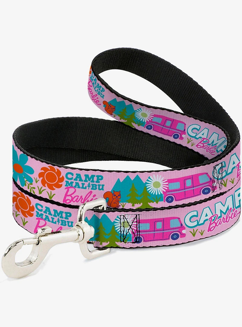 Barbie Camp Malibu Icons Collage Pink Multi Dog Leash