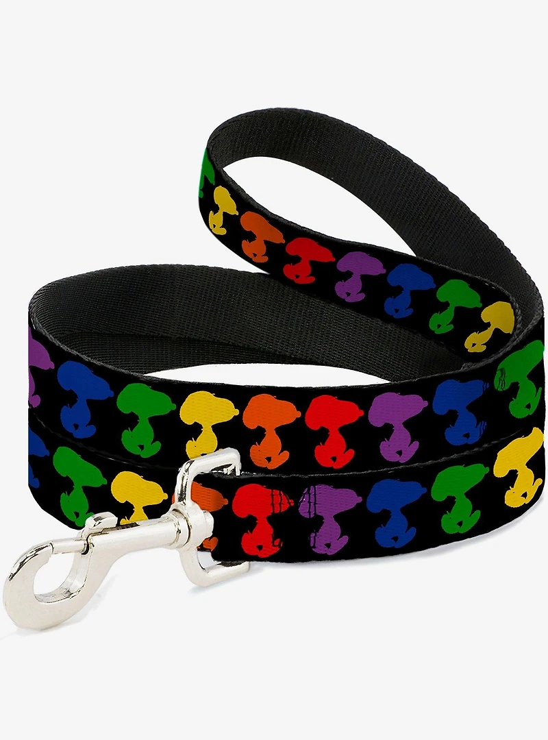 Peanuts Snoopy Silhoutte Pose Rainbow Multi Dog Leash