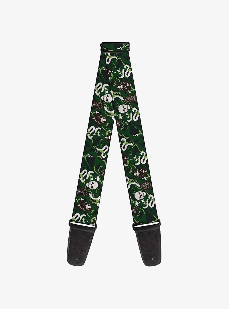 Harry Potter Slytherin Camo and Title Logo Guitar Strap
