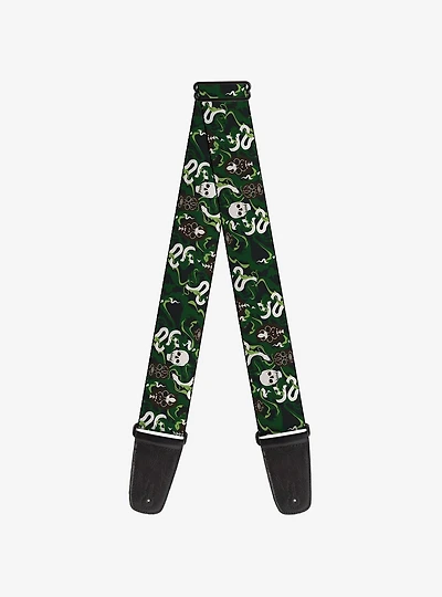 Harry Potter Slytherin Camo and Title Logo Guitar Strap