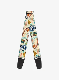 Harry Potter Hogwarts Express Icons Collage Multi Guitar Strap