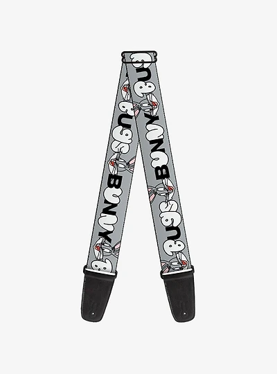Looney Tunes Bugs Bunny Smiling Face Text Guitar Strap