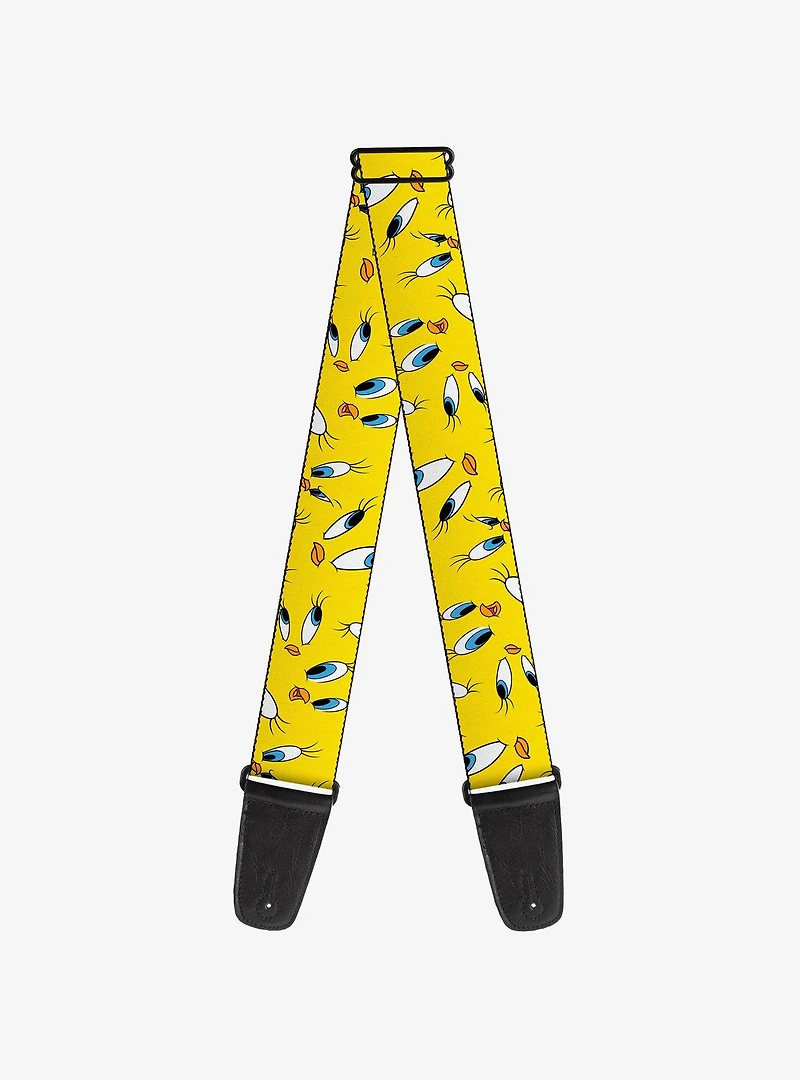Looney Tunes Tweety Expression and Eyes Scattered Guitar Strap
