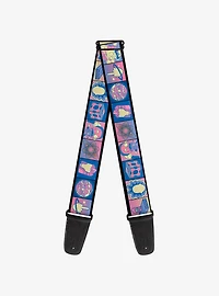 Rick and Morty Character Pose and Icon Blocks Guitar Strap
