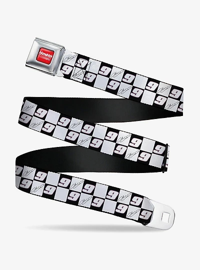 Hendrick Motorsports HMS Autograph and Checker Logo Seatbelt Buckle Belt