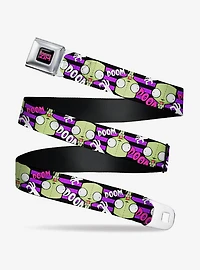 Invader Zim GIR DOOM Collage Stripe Seatbelt Buckle Belt