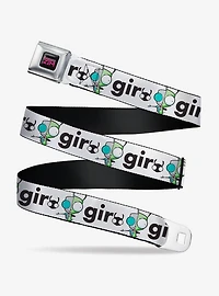 Invader Zim and GIR Split Pose Text Seatbelt Buckle Belt