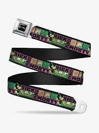 Rick and Morty Text Blocks Scenes Multi Seatbelt Buckle Belt
