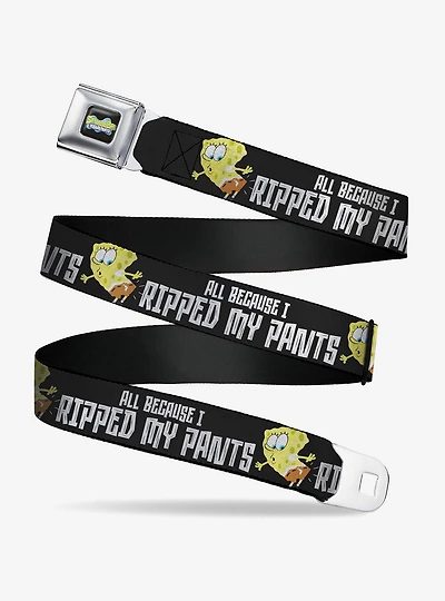 SpongeBob SquarePants All Because I Ripped My Pants Pose Seatbelt Buckle Belt