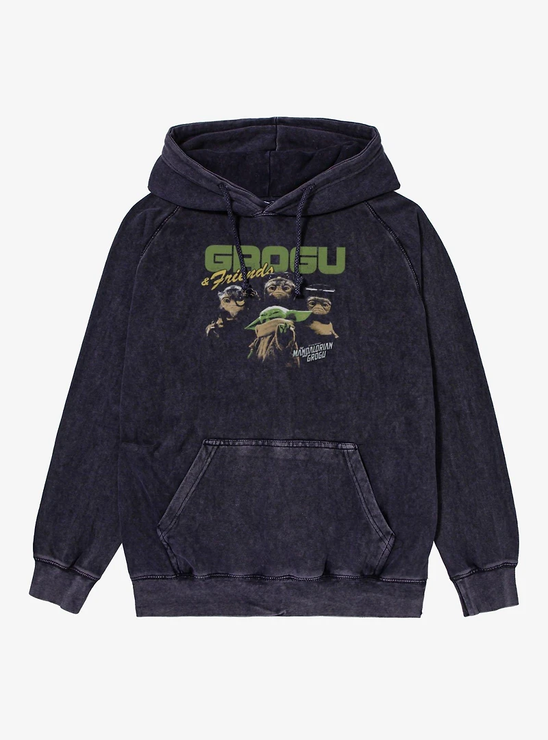 Star Wars The Mandalorian And Grogu & Anzellan Friends Mineral Wash Hoodie