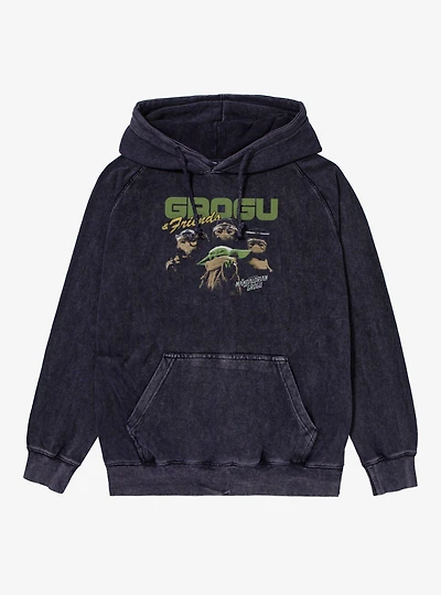 Star Wars The Mandalorian And Grogu & Anzellan Friends Mineral Wash Hoodie